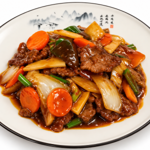 Boeuf aux pousses de bambou et champignons variés