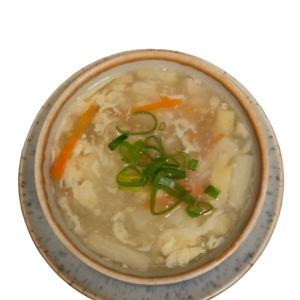 Potage aux oeufs mimosa et aux asperges